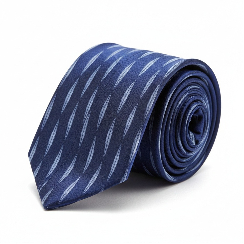 L'uomo Moda Silk Tie Made in Italy Blue Abstract Geometric‎ Designer Necktie